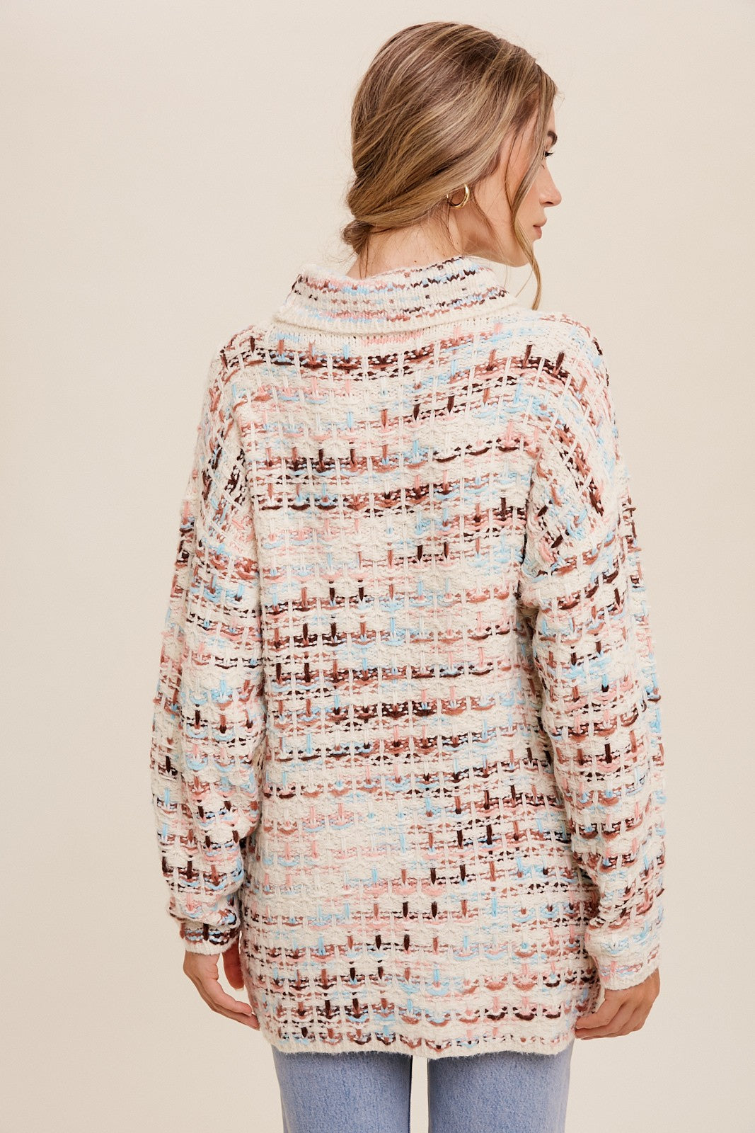 Tweed Turtle Neck Sweater