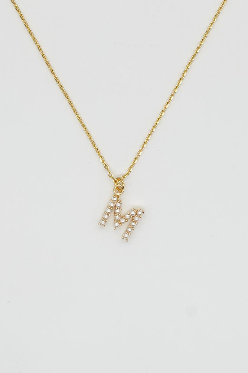 Brenda Grands Jewelry | Dainty Love Pearl Initial Necklace