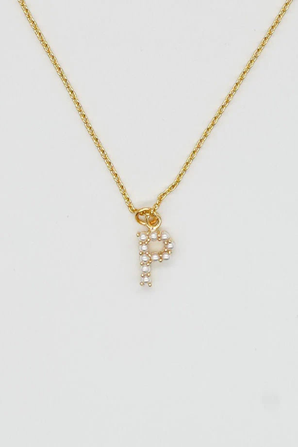Brenda Grands Jewelry | Dainty Love Pearl Initial Necklace