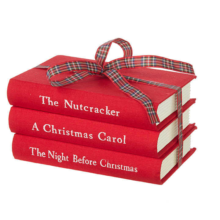 Load image into Gallery viewer, Red Stacked Christmas Books
