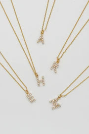 Brenda Grands Jewelry | Dainty Love Pearl Initial Necklace