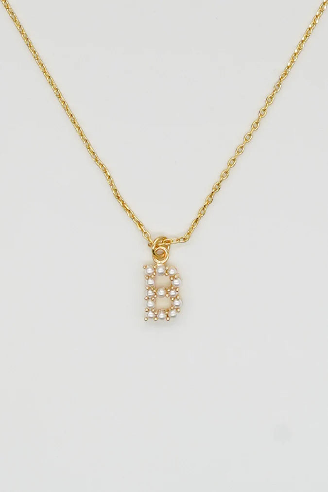Brenda Grands Jewelry | Dainty Love Pearl Initial Necklace