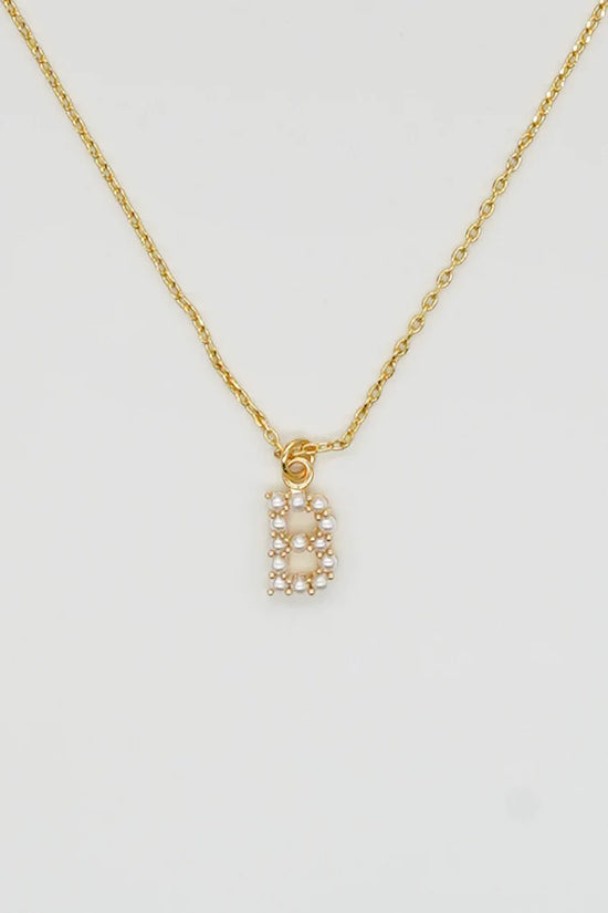 Dainty Love Pearl Initial Necklace