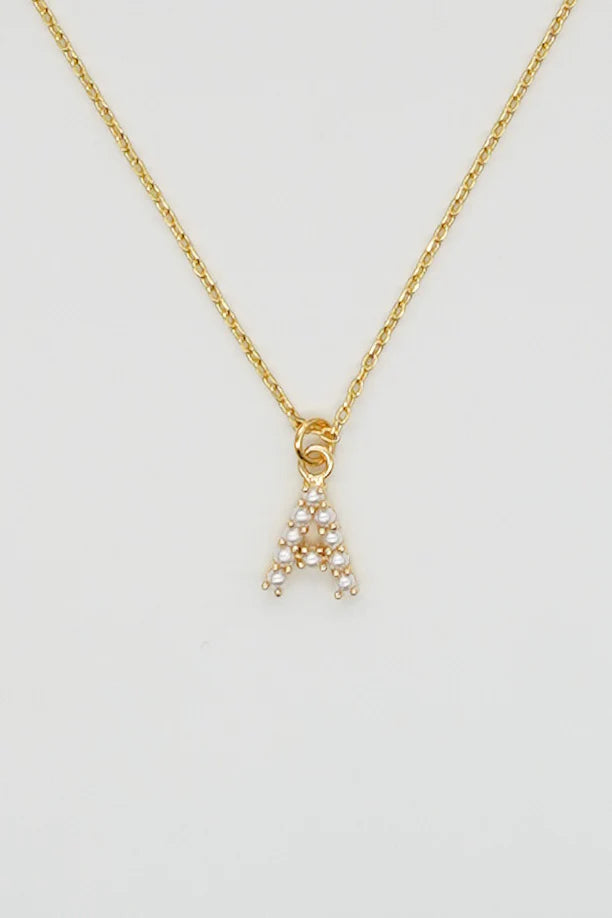 Brenda Grands Jewelry | Dainty Love Pearl Initial Necklace