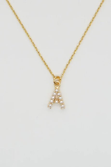 Brenda Grands Jewelry | Dainty Love Pearl Initial Necklace