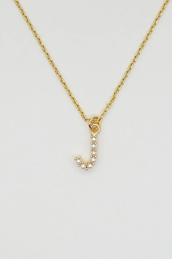 Brenda Grands Jewelry | Dainty Love Pearl Initial Necklace