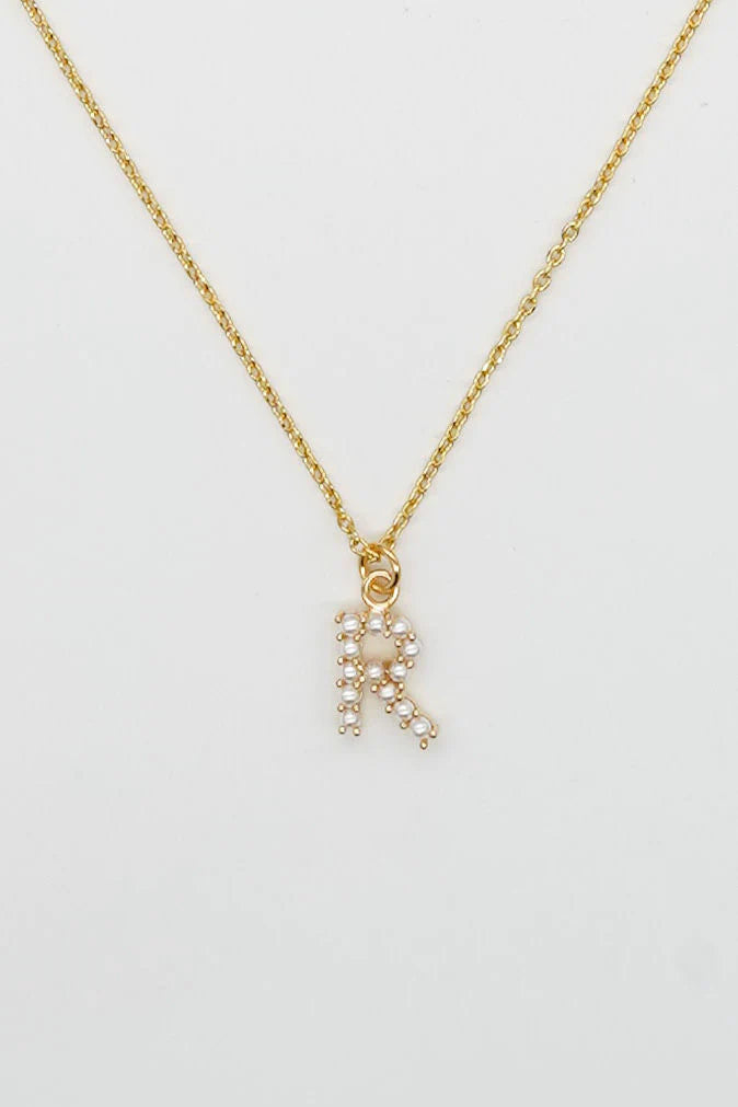 Brenda Grands Jewelry | Dainty Love Pearl Initial Necklace