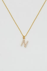 Brenda Grands Jewelry | Dainty Love Pearl Initial Necklace
