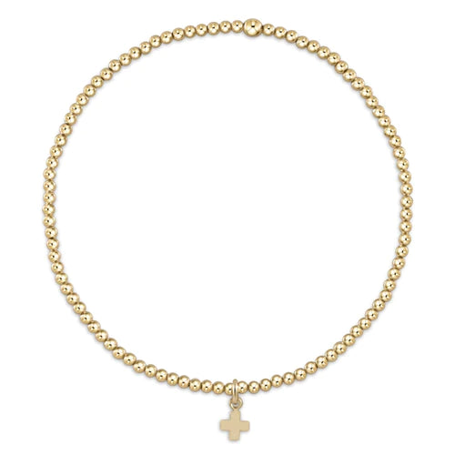 Enewton | Classic Gold 3mm Bracelet - Signature Cross Gold Charm