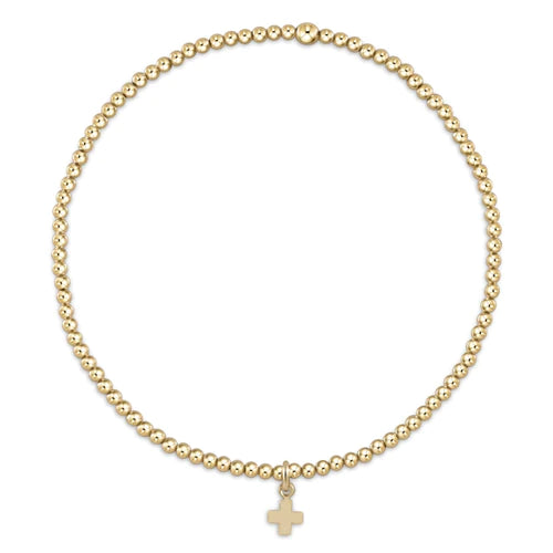 Enewton | Classic Gold 3mm Bead Bracelet - Signature Cross Gold Charm
