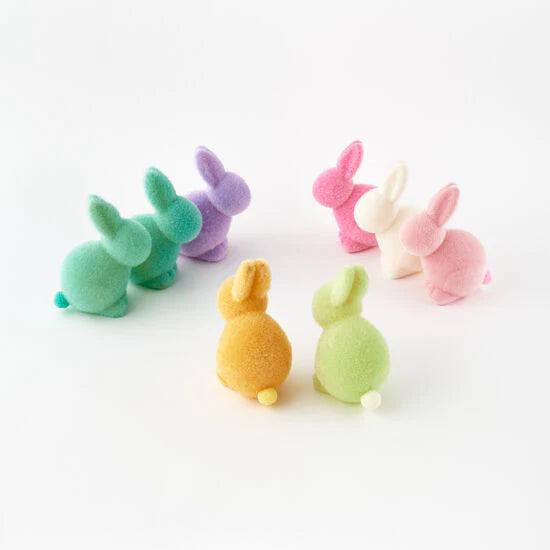 Flocked Sitting Bunnies